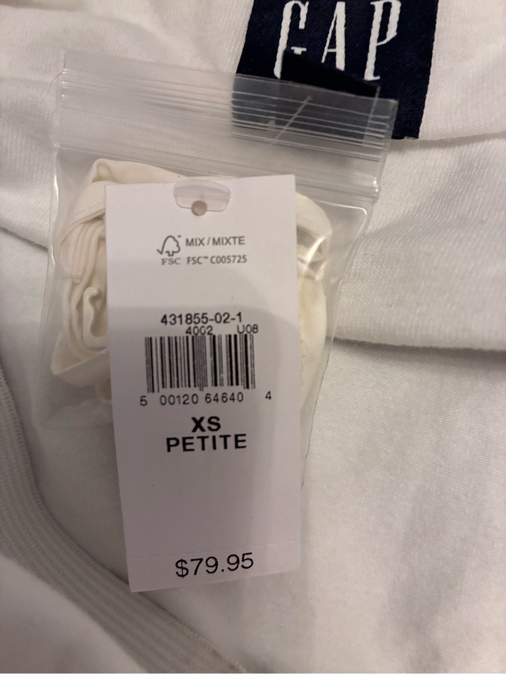 NWT Gap Mixed Media Midi Dress Off White Size XS Petite - Picture 6 of 7